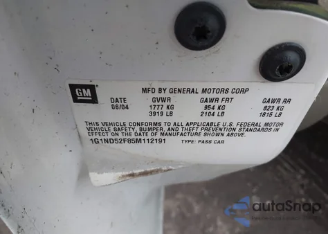 2005 Chevrolet Classic z USA, uszkodzony, nr VIN 1G1ND52F85M112191